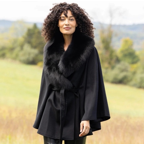 Sofia Cashmere Duchess Cape Coat